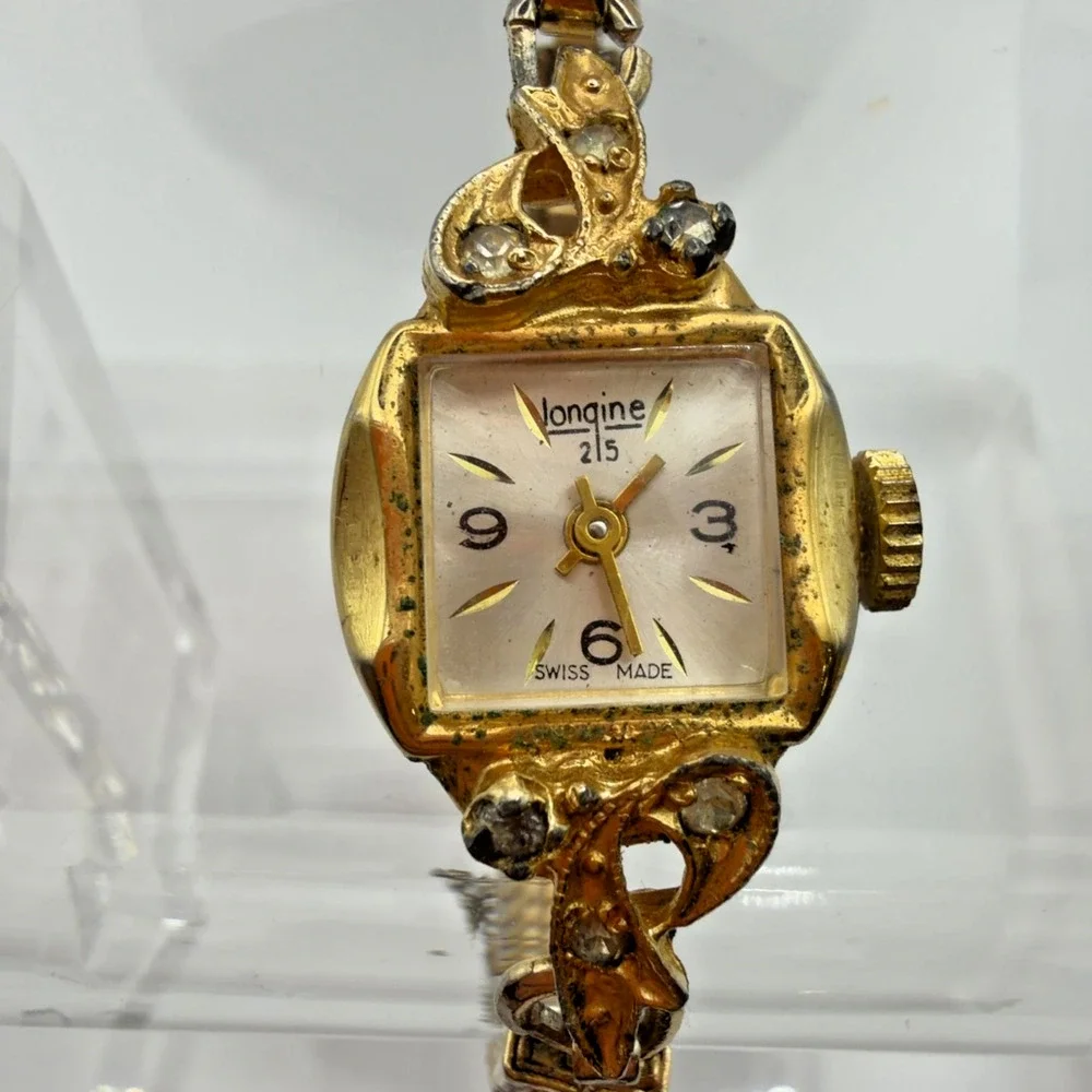 Vintage Longine 215 Ladies Swiss Manual Wind Bracelet Watch Parts